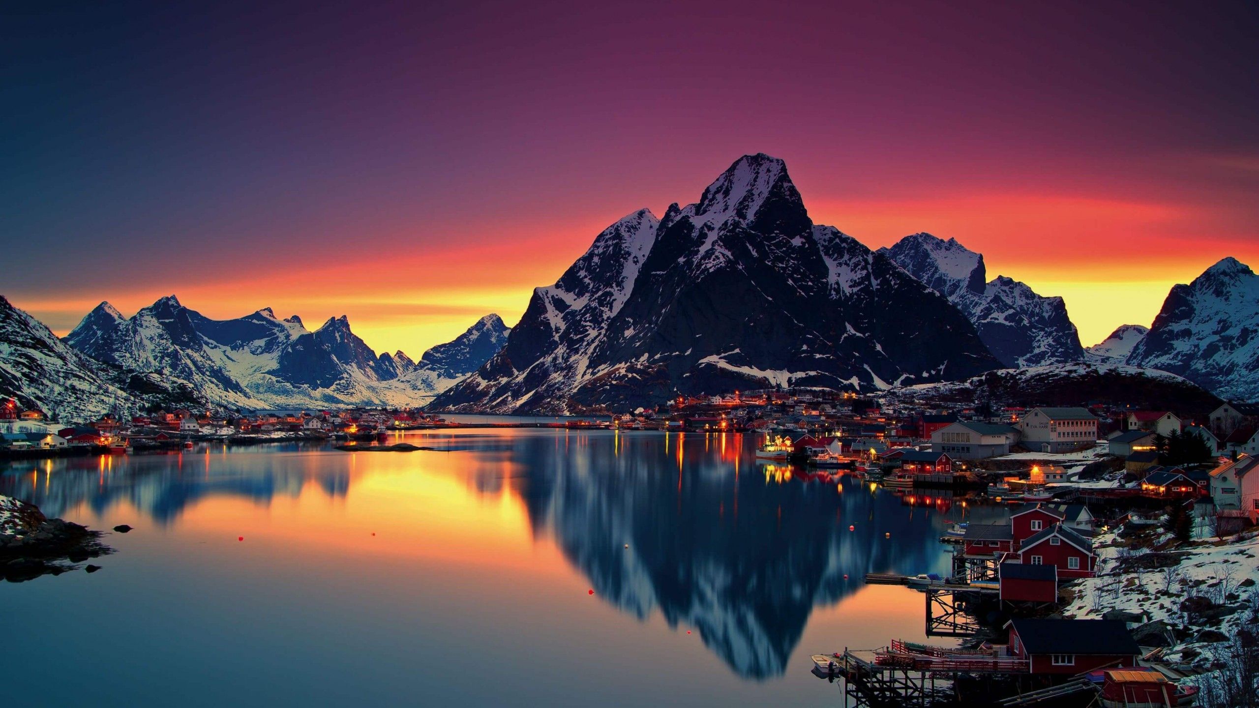 Download Lofoten Islands, Norway HD wallpaper for 2560 x 1440