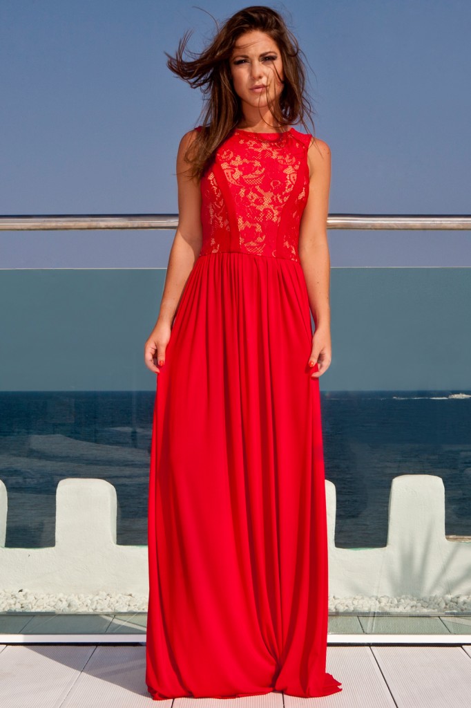 Casual Red Maxi Dress - wallpaper