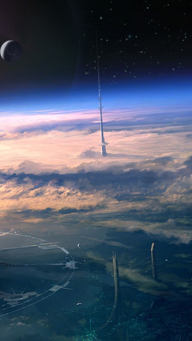 Giant Space Skyscrapers iPhone 5 Wallpaper | ID: 44714