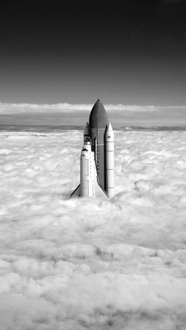 Space Shuttle Flying Trough The Clouds iPhone 5 Wallpaper | ID: 30959