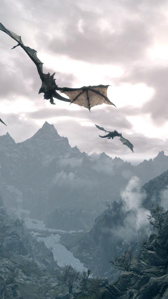 Skyrim Dragon iPhone 5 Wallpaper | ID: 35095