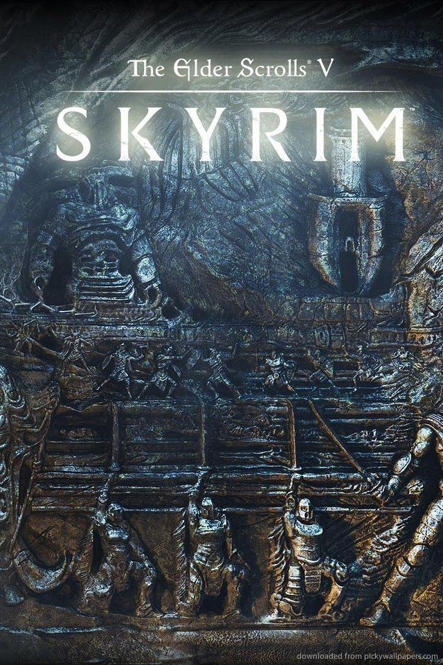 Download TES5 Skyrim Bas-Relief Wallpaper For iPhone 4