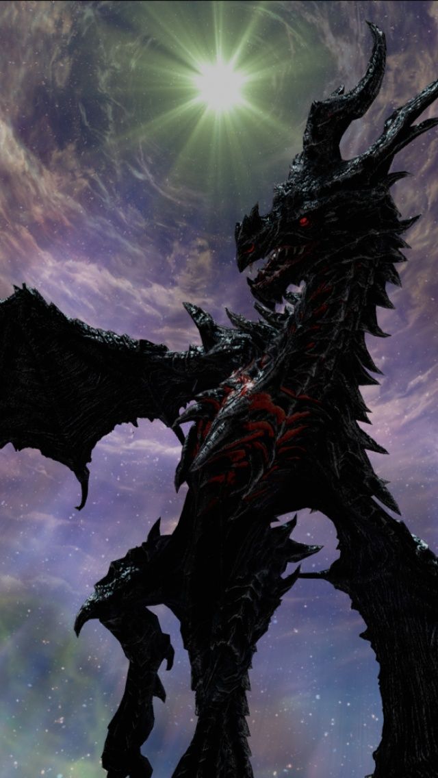 Skyrim Dragon iPhone 5 Wallpaper | ID: 52034