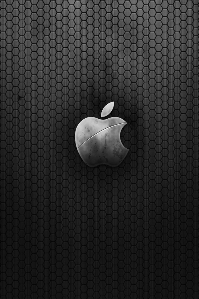 Download free logos wallpaper Apple Metal with size 640x960 pixels