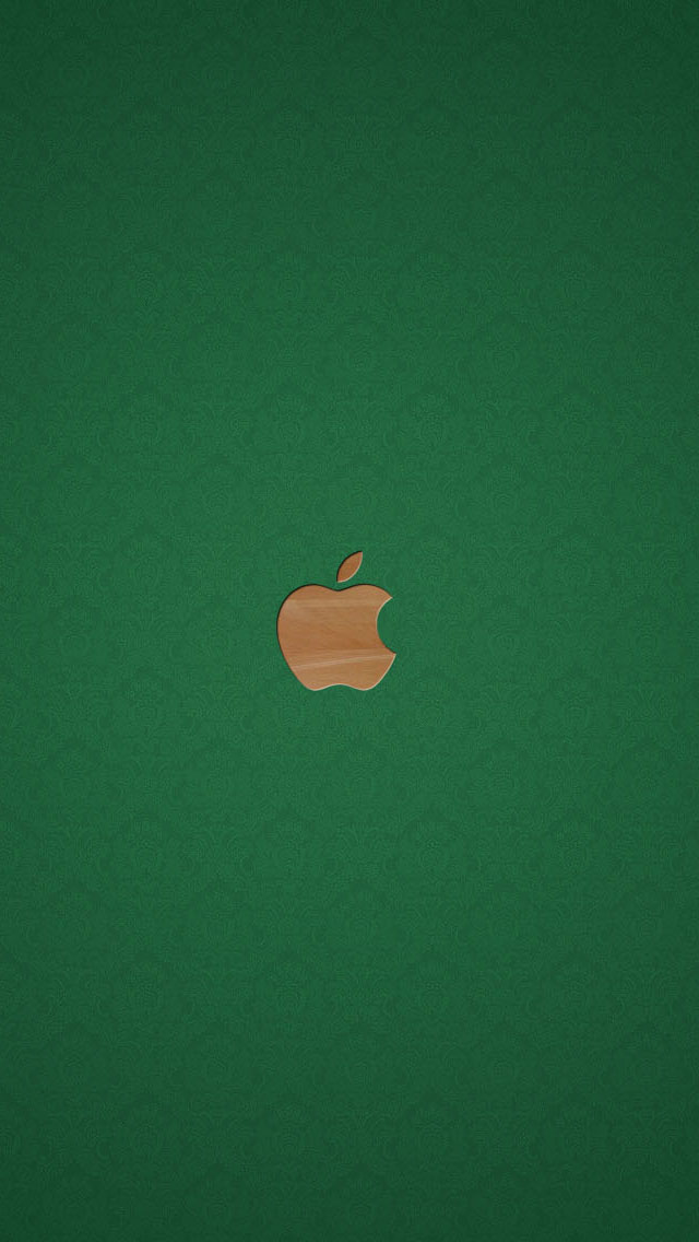 iPhone 5 wallpapers HD - Green background yellow apple logo ...