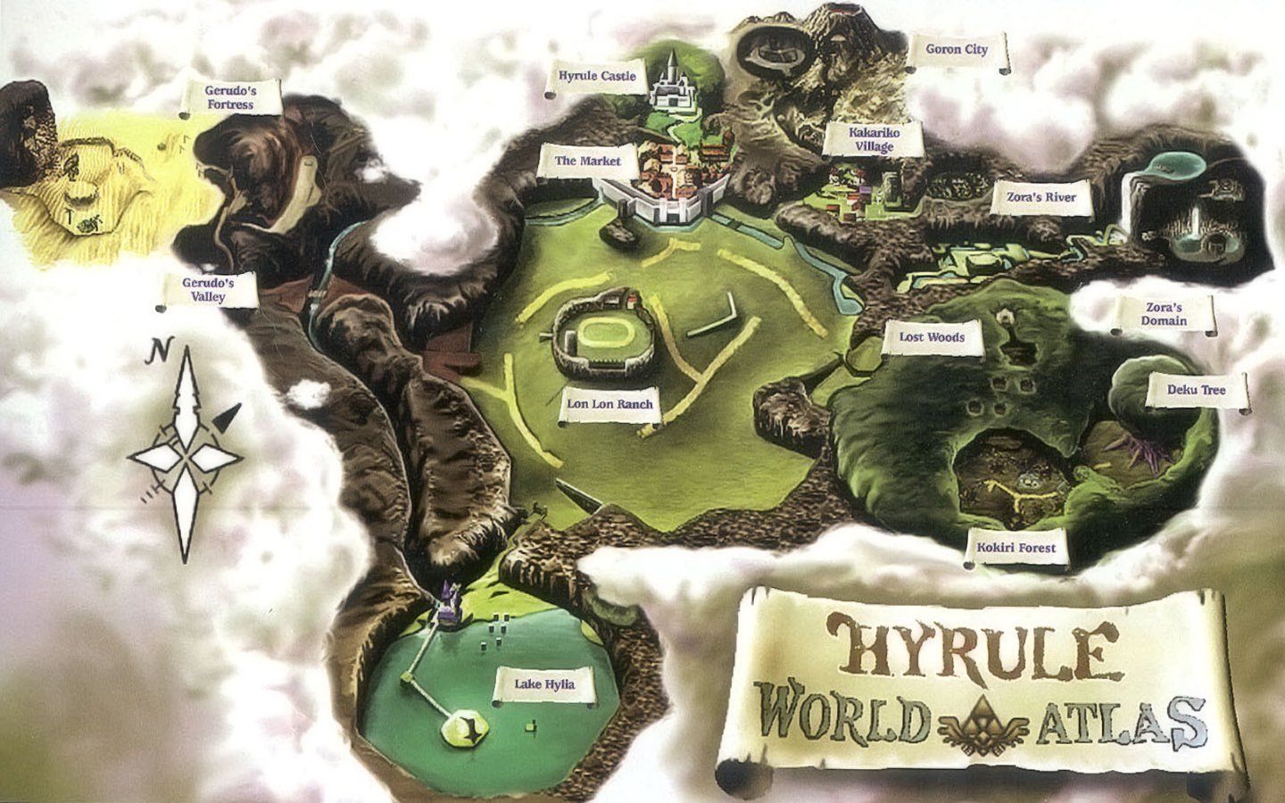 Video games Hyrule The Legend of Zelda maps wallpaper 1440x900