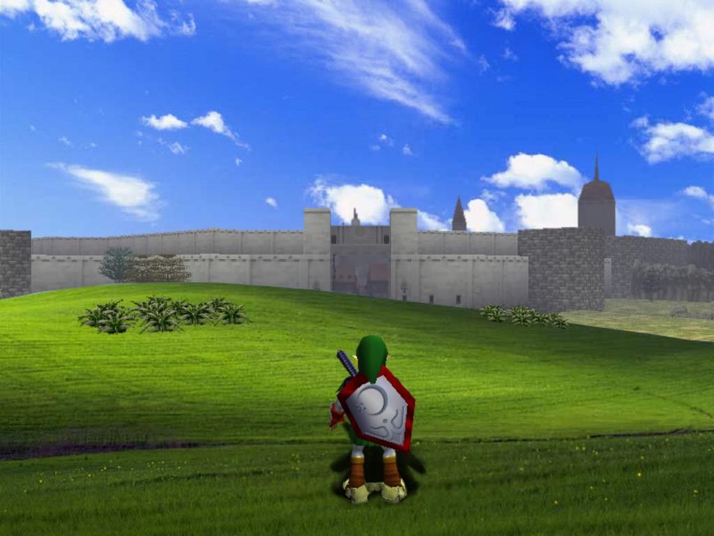 Windows field wallpaper + Link at Hyrule castle : 4to3Wallpapers