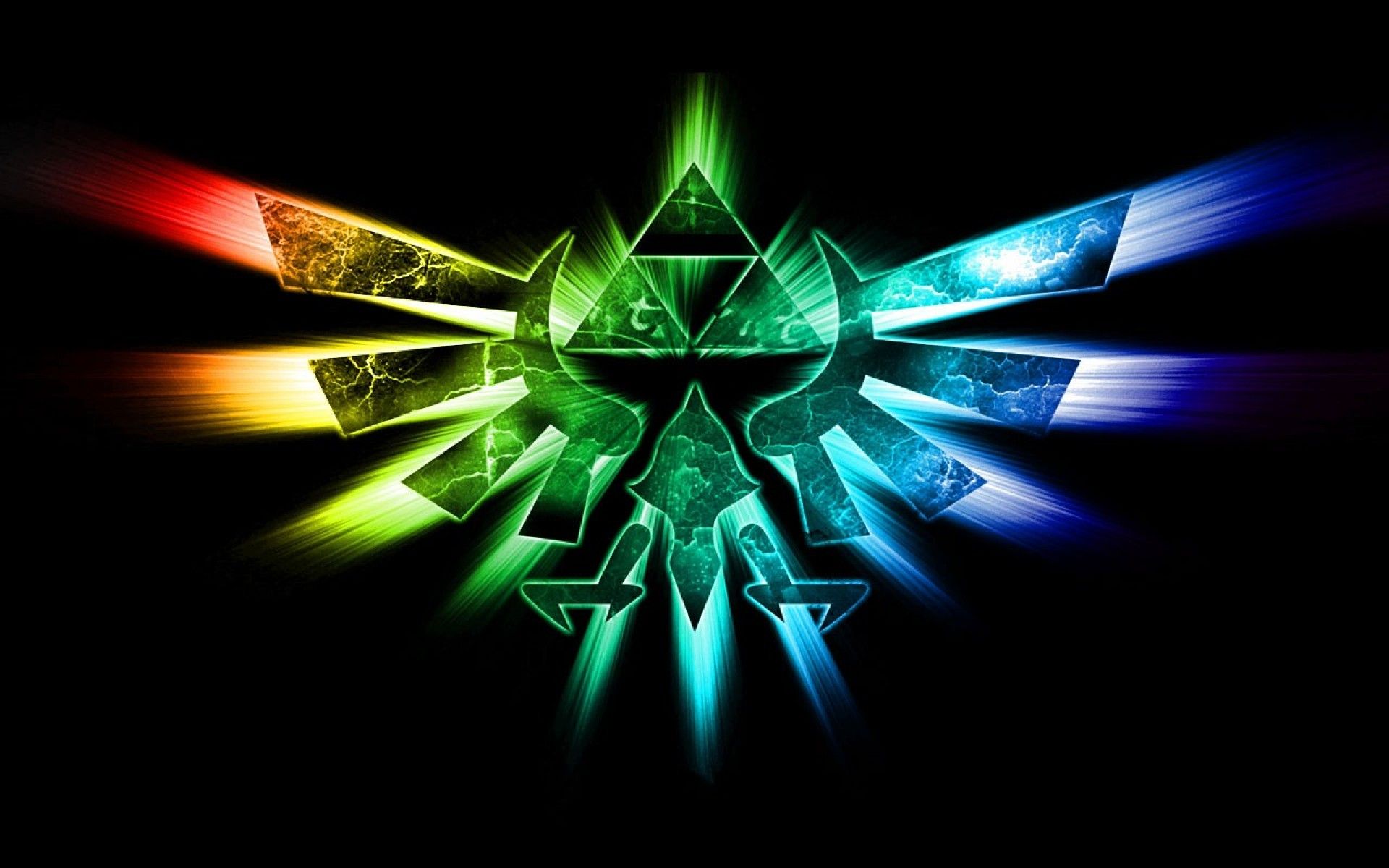 Colorful Hyrule crest, triforce, the legend of zelda, game, games ...