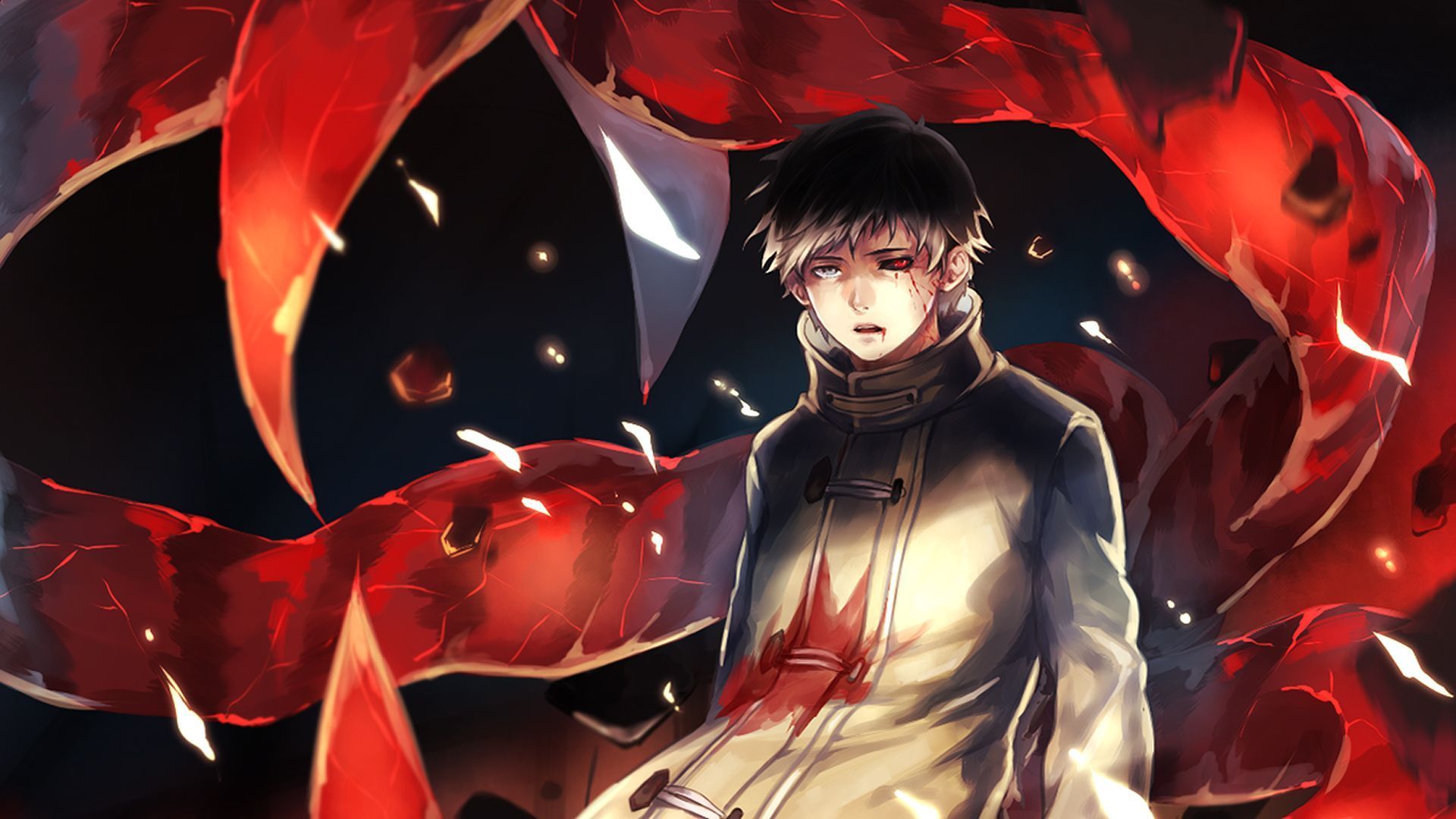 Ken Kaneki full red wallpaper by loggggo on DeviantArt