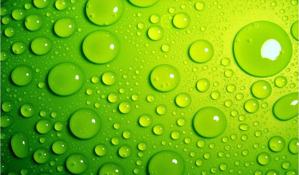 Green Bubbles 1024 x 600 Wallpaper