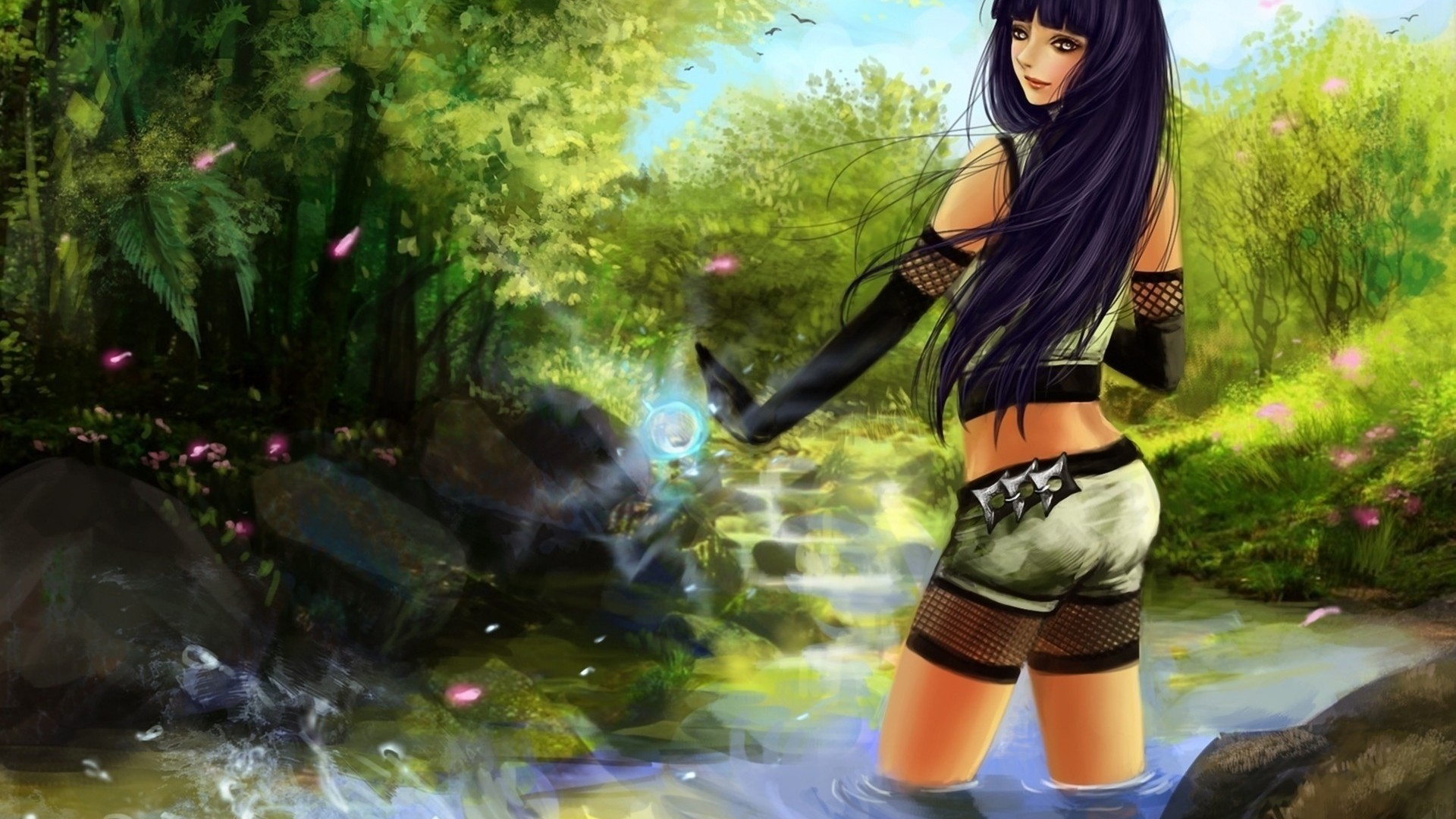 Anime, Hinata And Naruto, anime girl, nature Image Wallpaper