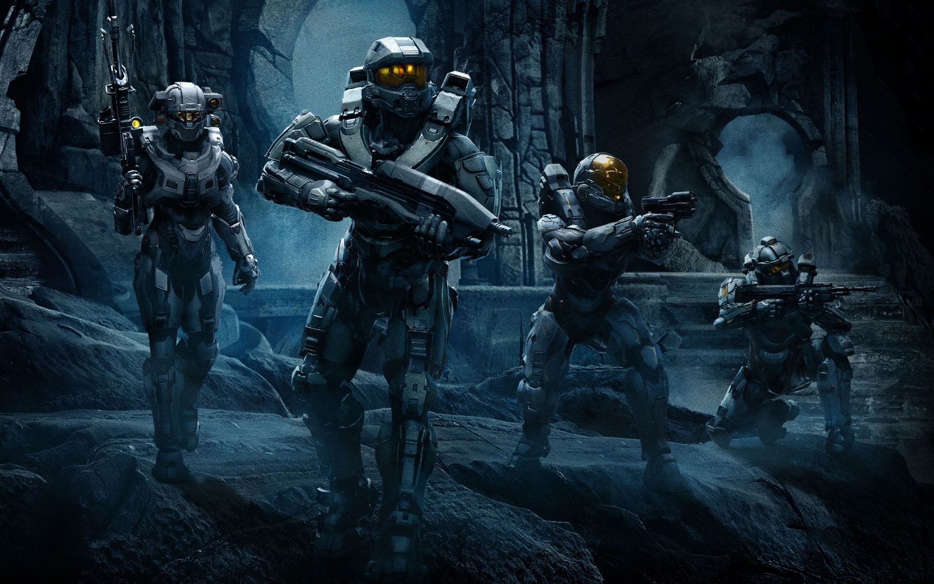 Halo 5 Team Holding Guns Wallpaper1