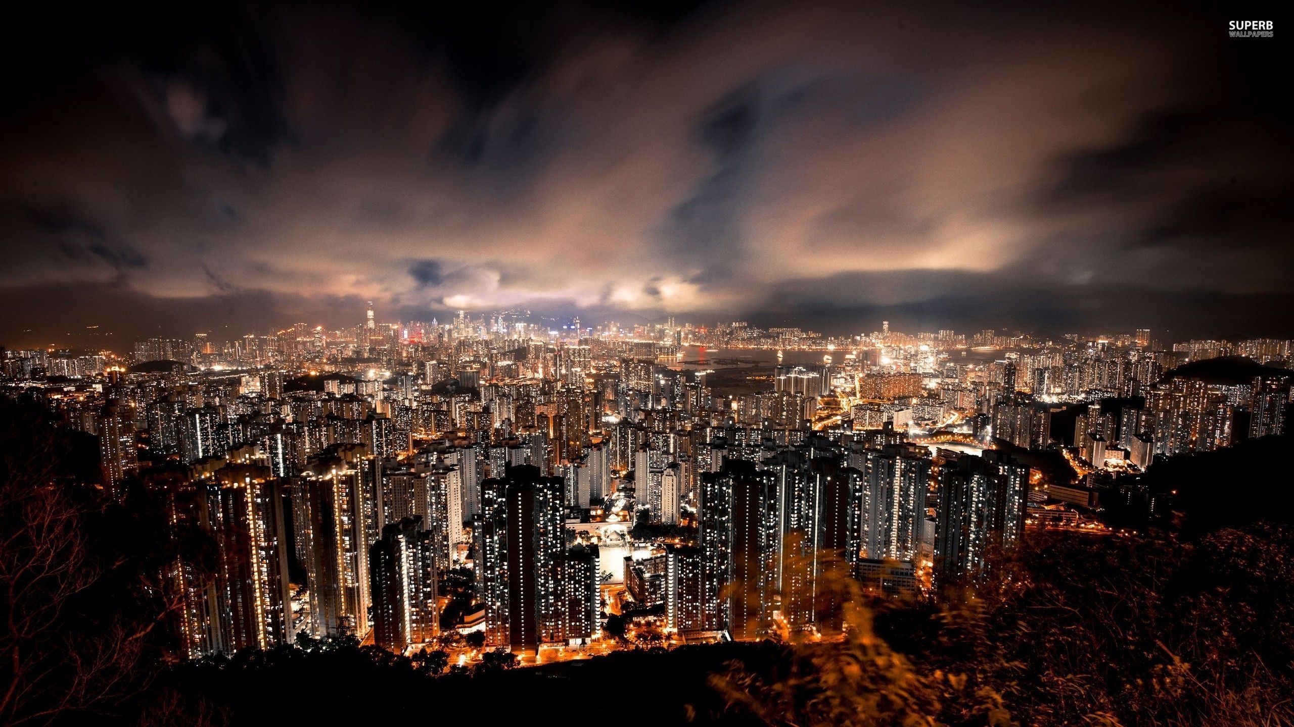 Hong Kong at night wallpaper - World wallpapers - #25828