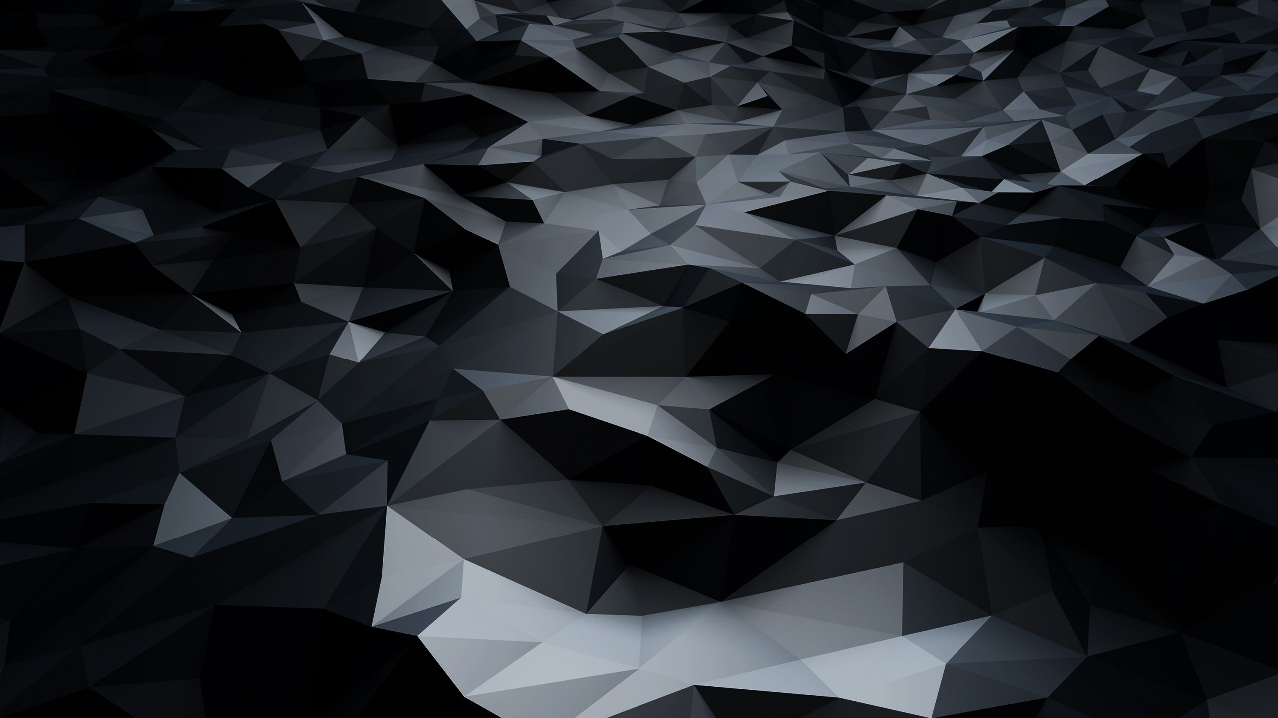 Download Abstract Black Low Poly HD wallpaper for 2560 x 1440 ...
