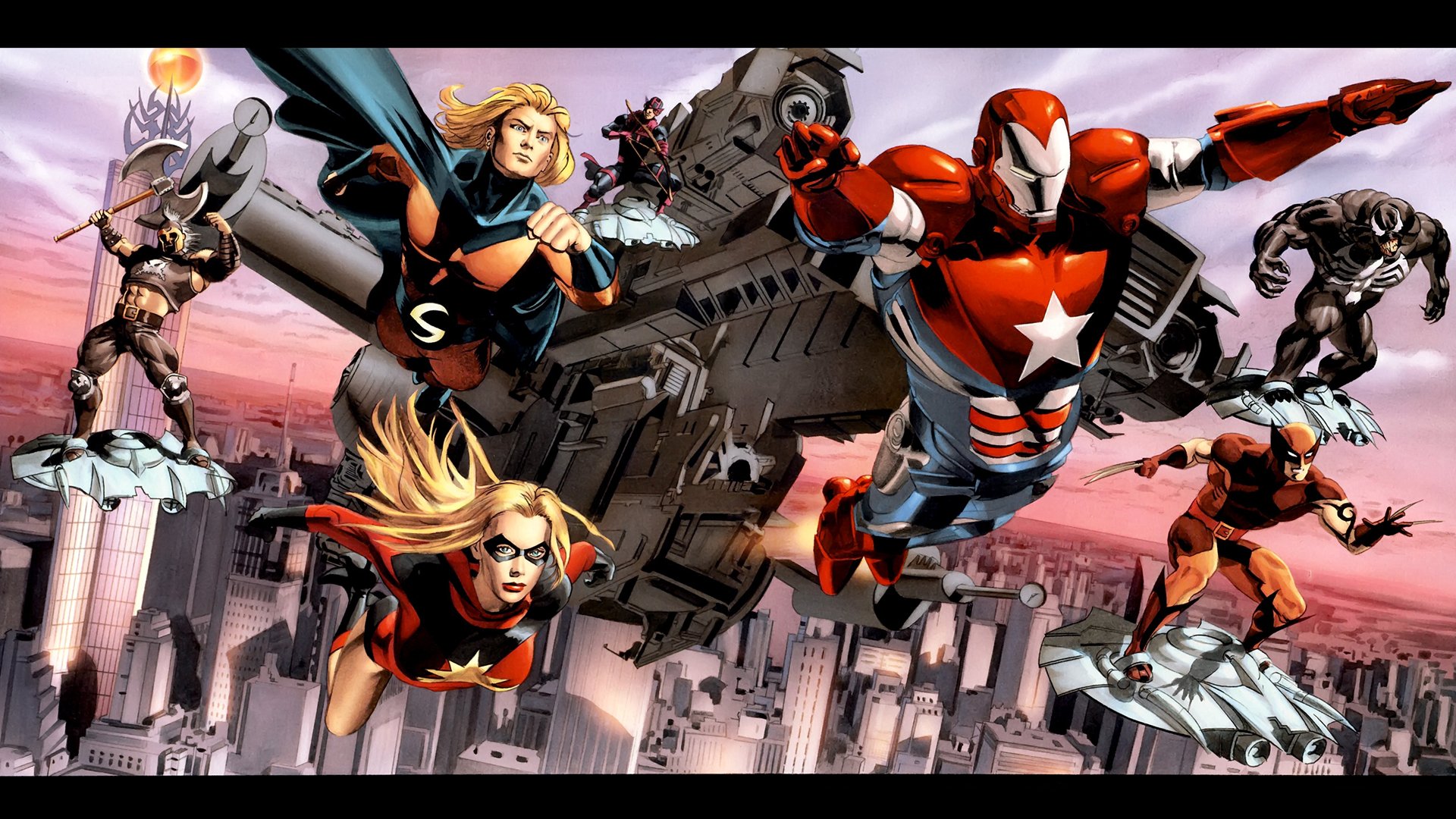 Comics Venom Wolverine Marvel Comics Dark Reign Sentry Ares Iron ...