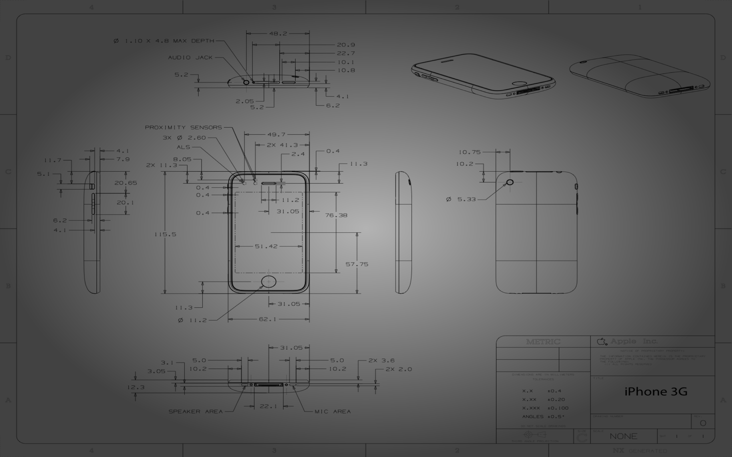 IPhone 3G blueprint wallpaper