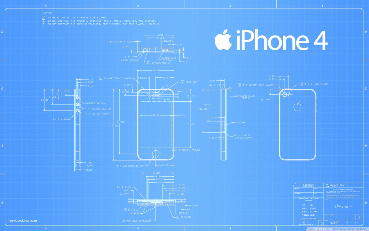 iPhone 4 Blueprint HD desktop wallpaper : High Definition