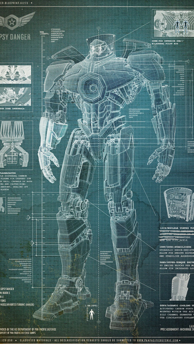 Pacific Rim Jaeger Blueprint Wallpaper - Free iPhone Wallpapers