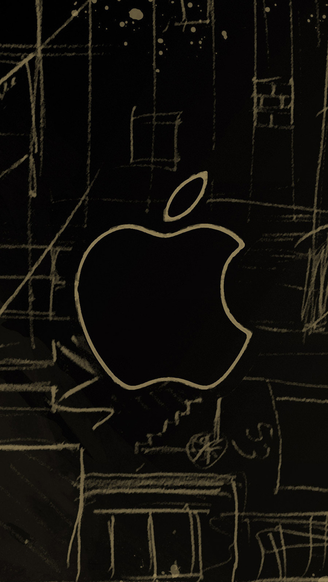 Apple Sketch iPhone 5 Wallpaper (640x1136)