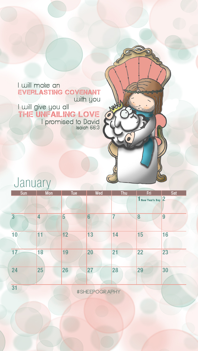 2016 Christian January Calendar, Christian - Sheepography