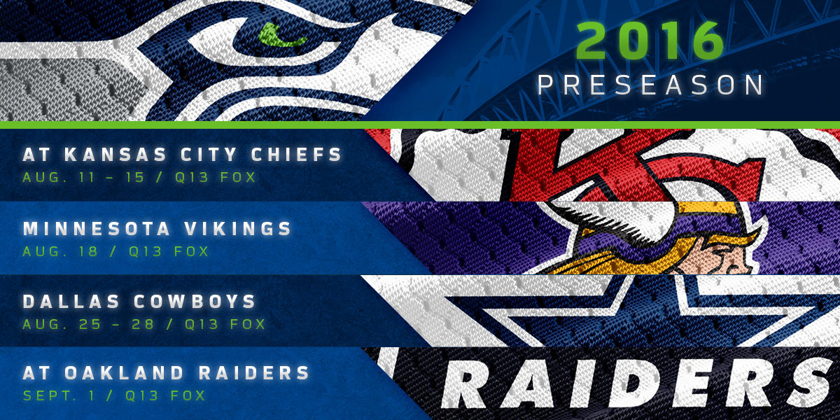2016 Seahawks Preseason Schedule Announced | Seattle Seahawks