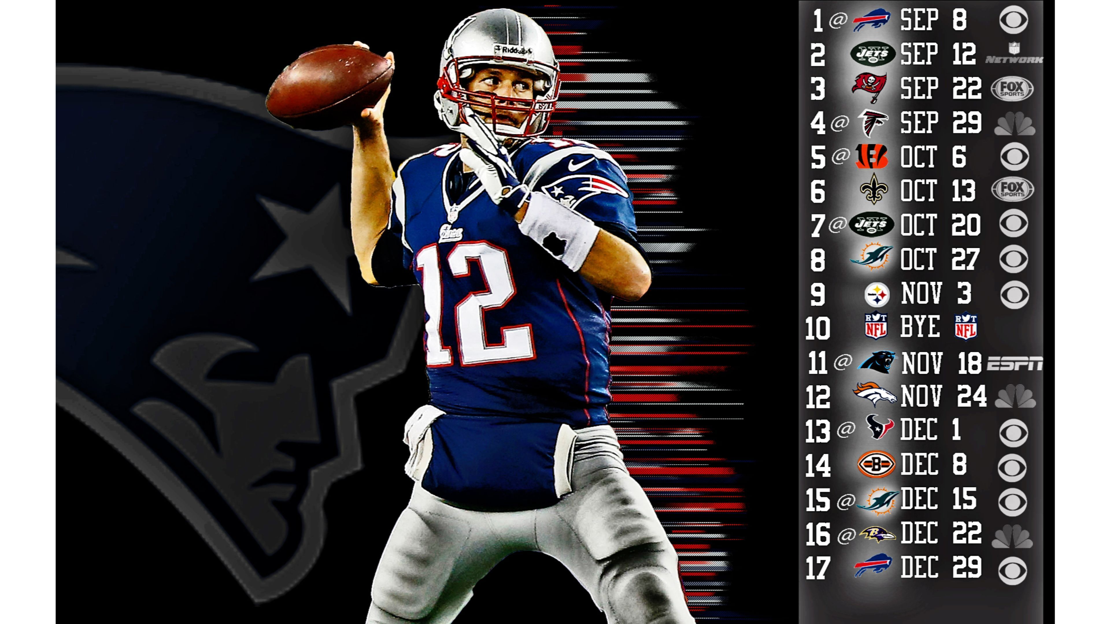 Schedule Patriots Tom Brady 4K Wallpaper | Free 4K Wallpaper