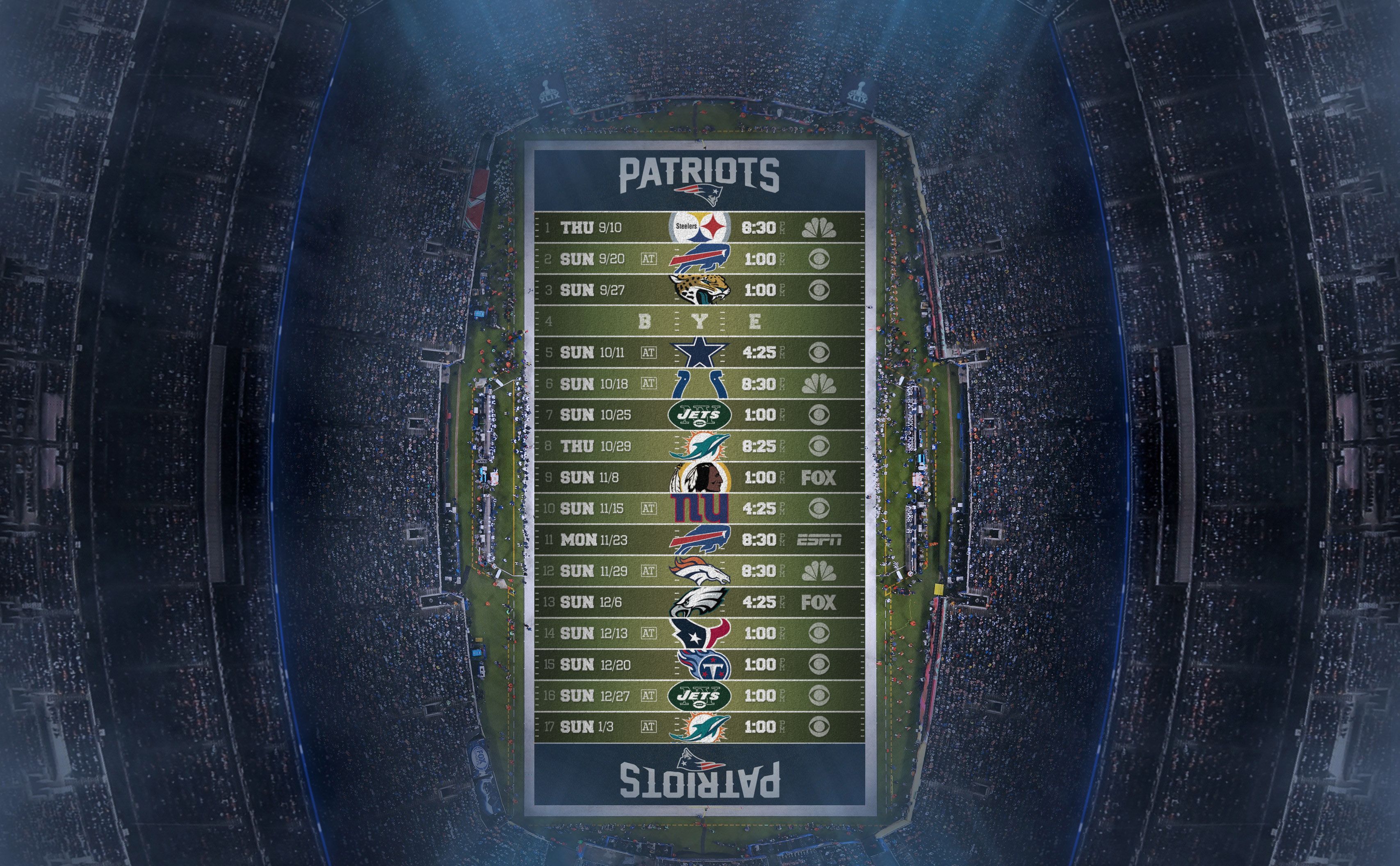 Patriots 2015 Mobile Schedule wallpaper (credit to /u/dbeat who ...
