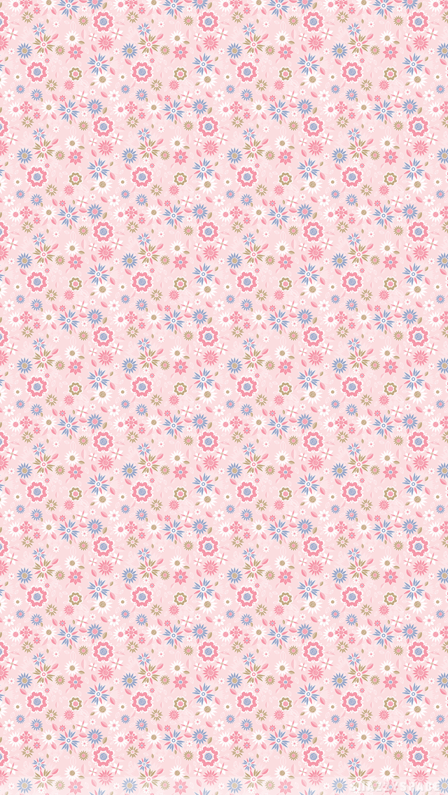 Pink Floral Scene iPhone Wallpaper
