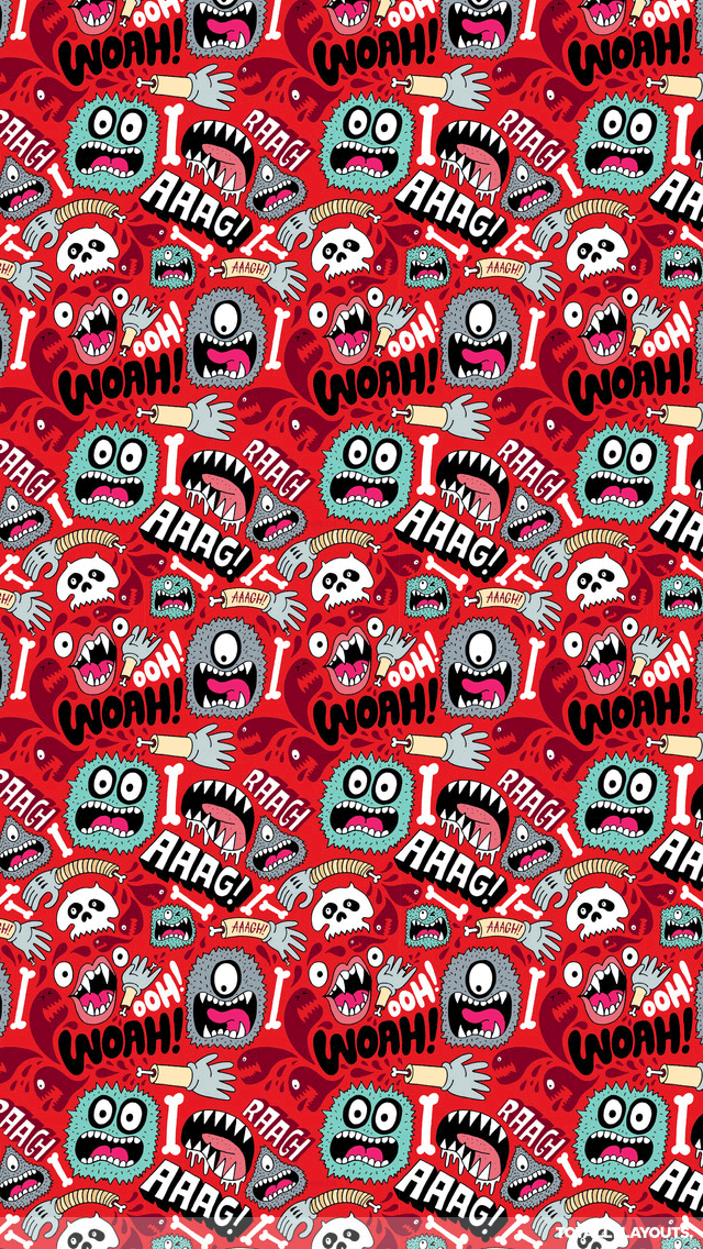 Crazy Monsters Montage iPhone Wallpaper - Monster Wallpapers
