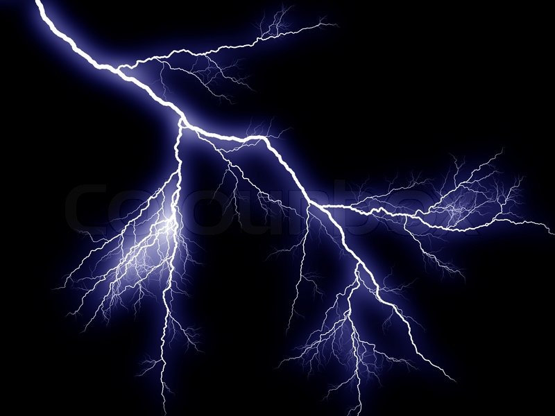 Luminous discharge lightnings on black background | Stock Photo ...