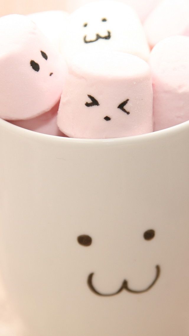 Cute Marshmallow In Cups iPhone 5s Wallpaper Download | iPhone ...