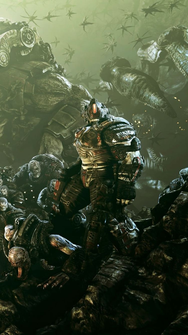 download wallpaper 750x1334 gears of war army soldiers birds wallpaper house com