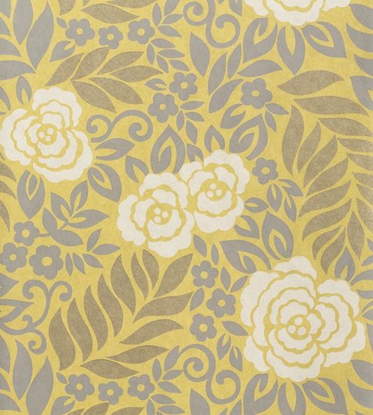 Yvette Floral Wallpaper Wallpaper Gold | Thibaut Wallpaper