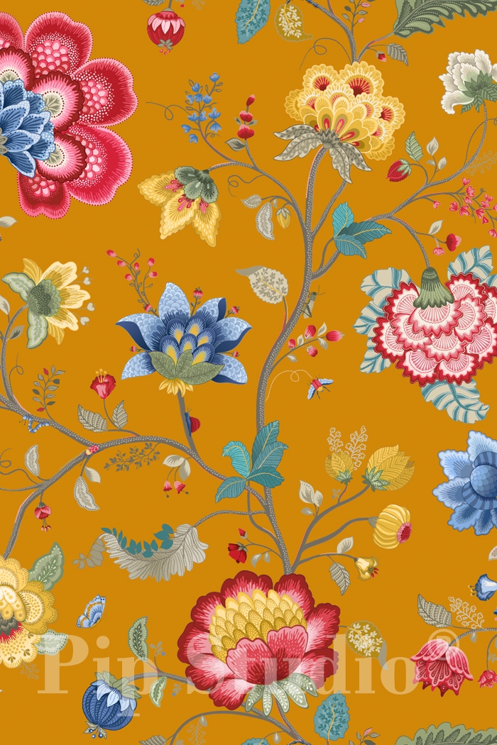 PiP Floral Fantasy Yellow wallpaper | Traditional 3 | Wallpaper ...