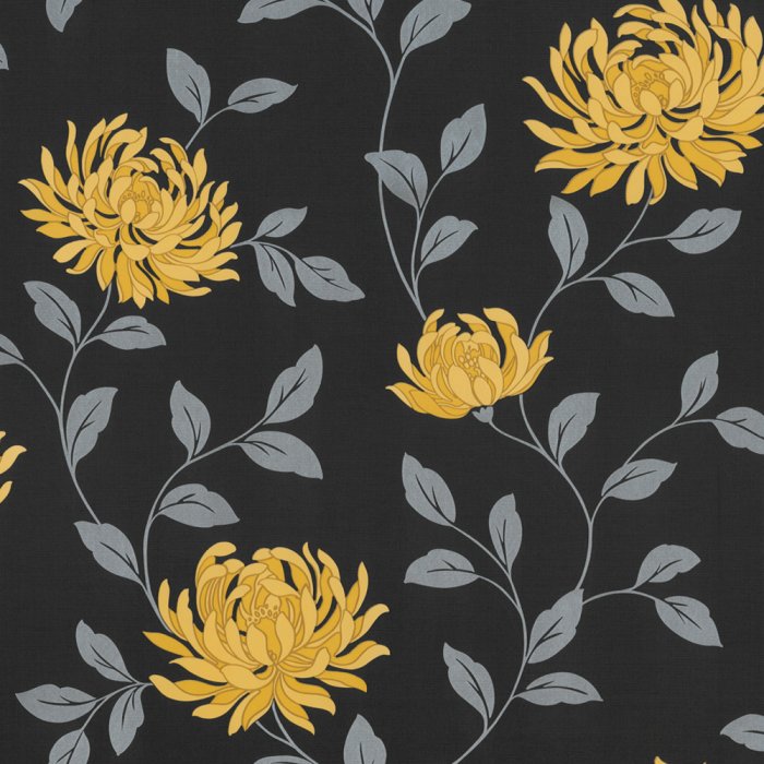 Buy Arthouse L'amour Motif Floral Wallpaper Yellow / Black