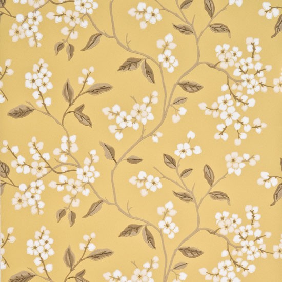 Apple Blossom wallpaper in Yellow/Ivory from GP&J Baker | Bedroom ...