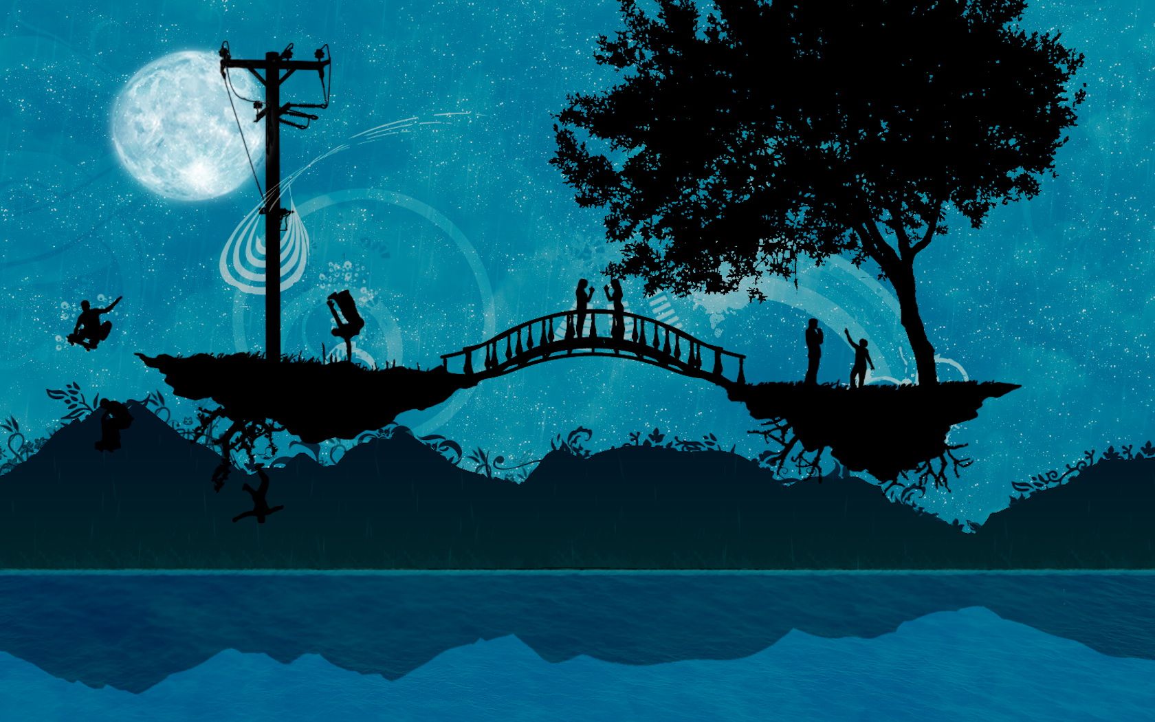 Lovers on a bridge wallpapers | Lovers on a bridge stock photos