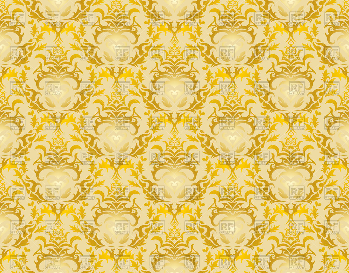 Damask yellow seamless wallpaper pattern, 83359, Backgrounds