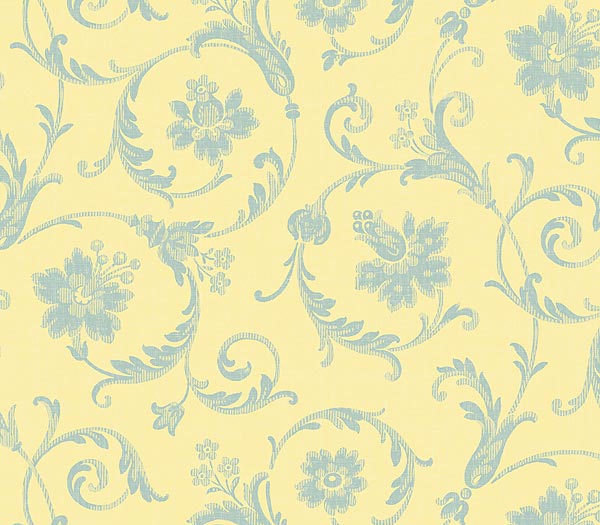 Light Yellow Large Damask Wallpaper By Wallquest