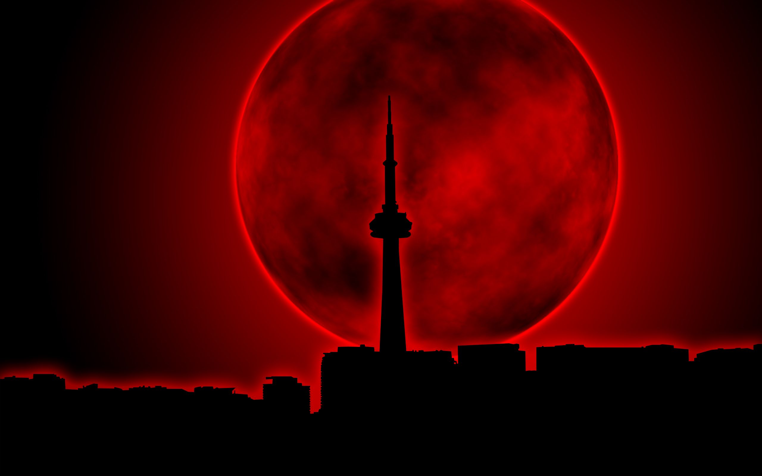 Wallpaper #35 City Moon | Red and Black Wallpapers