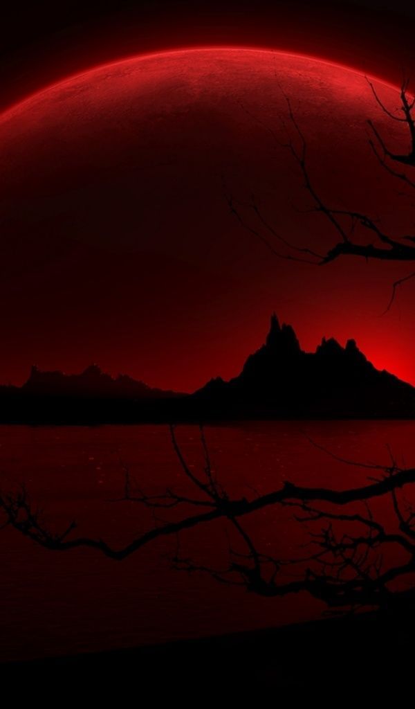 Red Moon Hd Wallpaper For Mobile