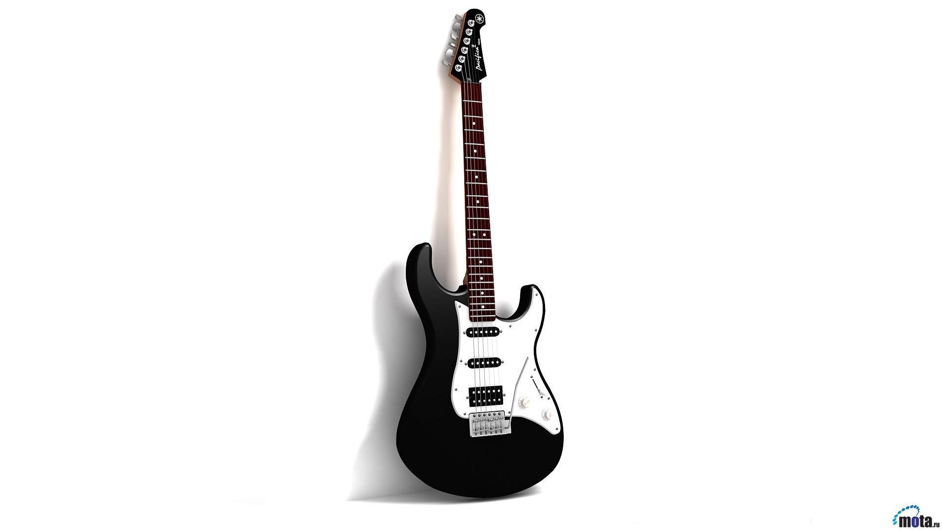 Download Wallpaper Black and white electric guitar 1920 x 1080