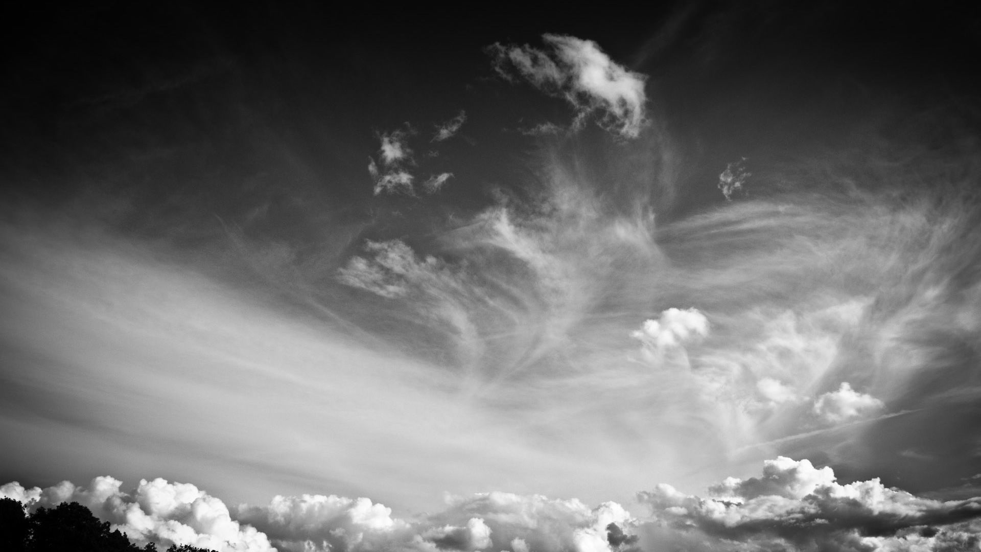 Artistic Clouds – Black and White HD Wallpaper @ 1080p HD Wallpapers