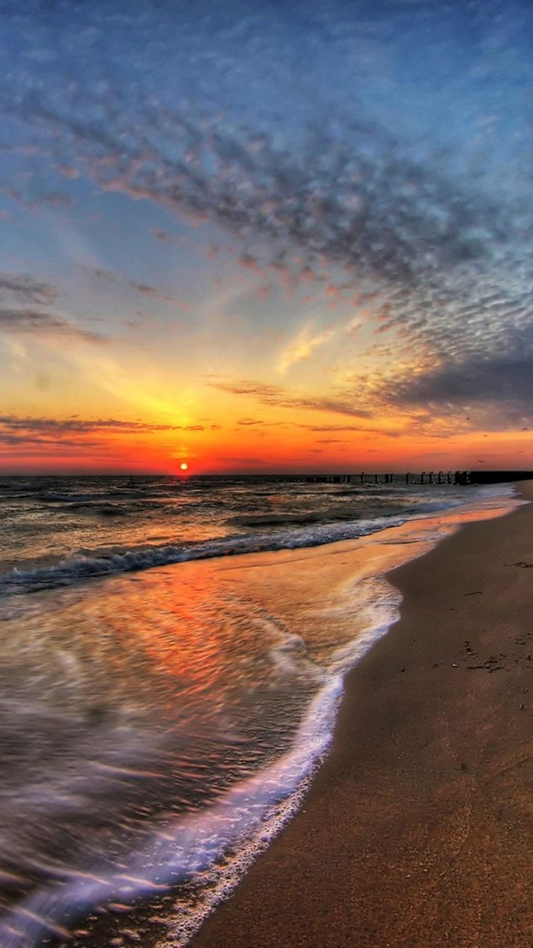 Download Wallpaper 750x1334 Sea, Sun, Sky, Surf iPhone 6 HD Background