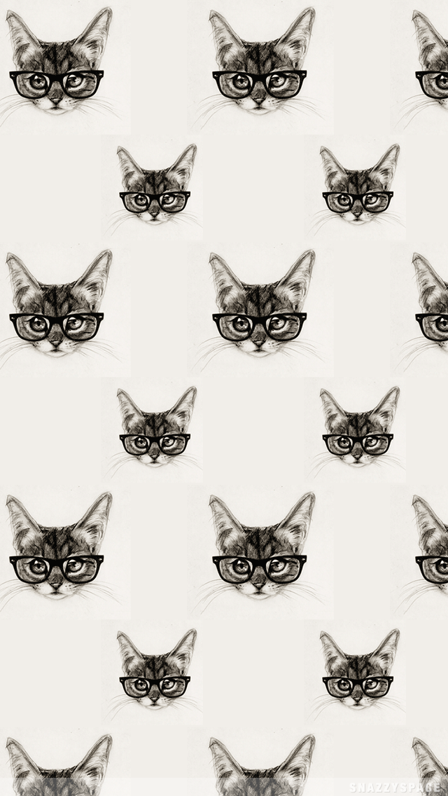 Nerd Cat iPhone Wallpaper