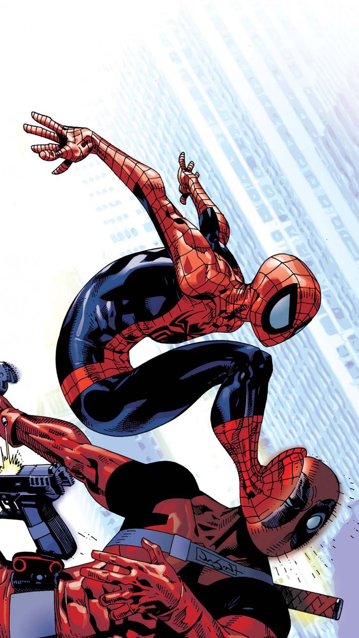 Spider-Man vs Deadpool Mobile Wallpaper 14154 | Idee Spiderman ...
