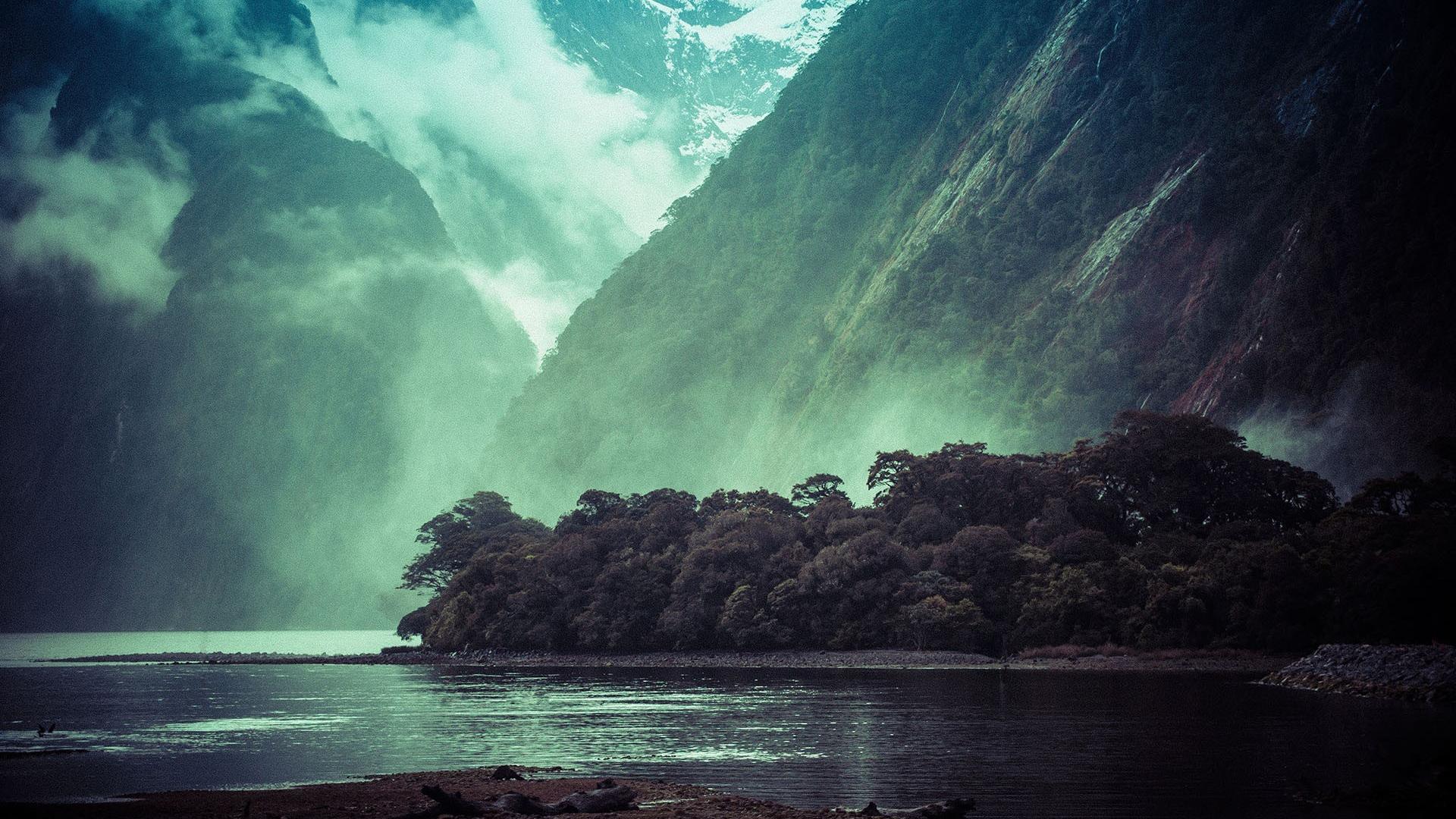 Mountains landscapes new zealand fjord milford sound wallpaper ...