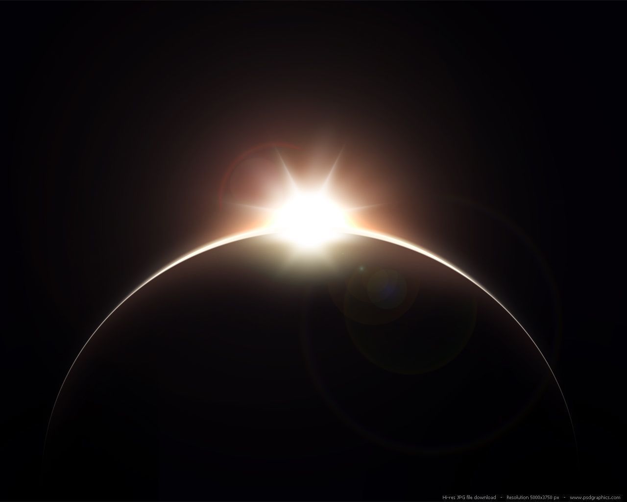 Planet with rising Sun background | PSDGraphics