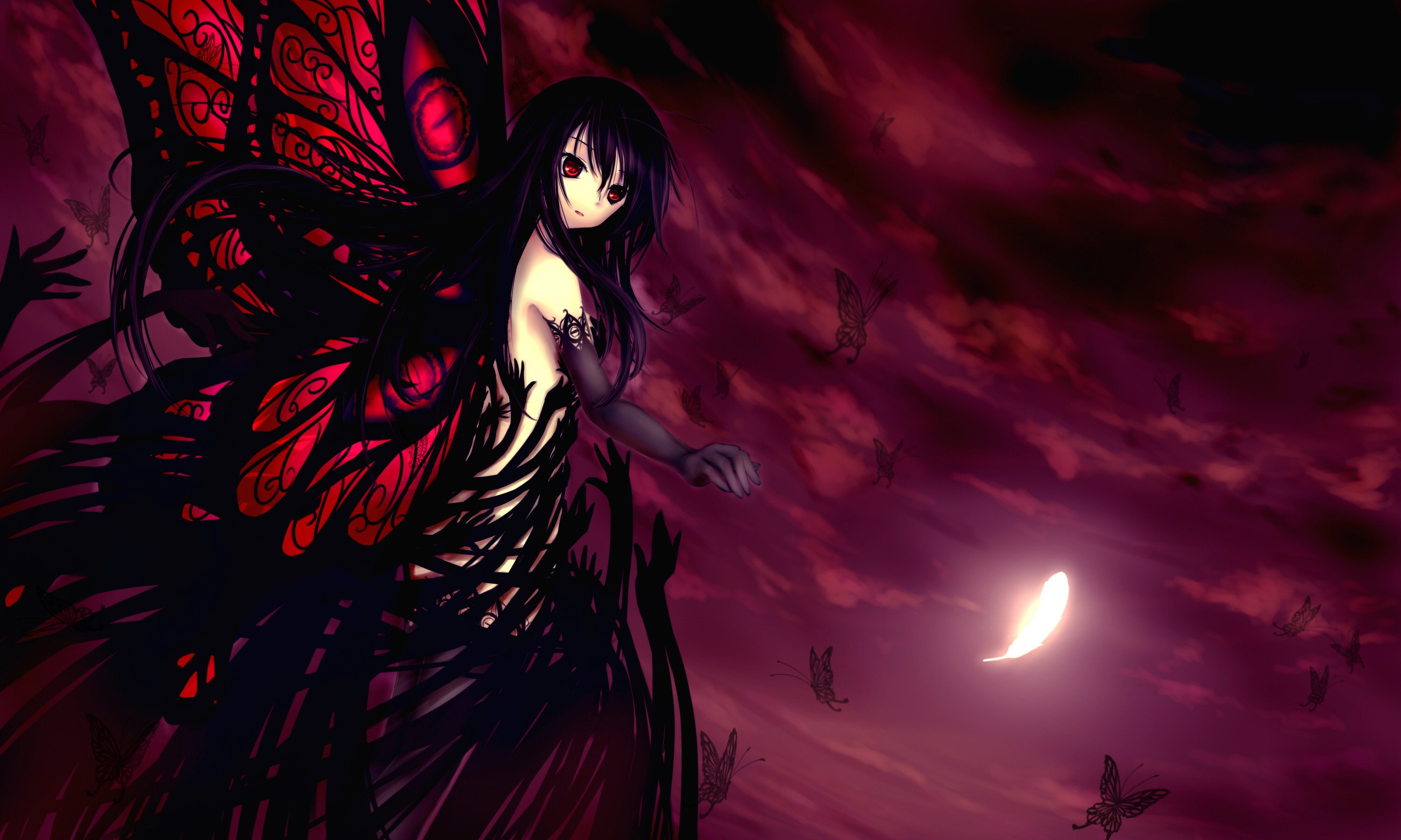 Wallpaper background girl original gothic angel dark demon witch