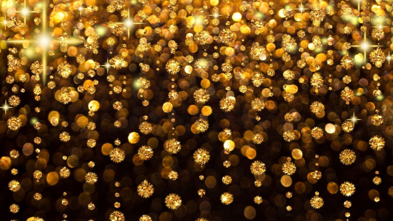 HD Background Gold Glitter Glow Light Stones Patterns Wallpaper